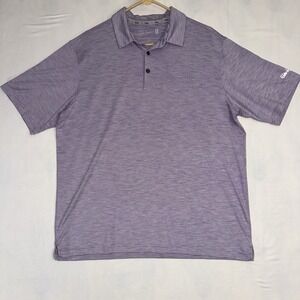 Men's Large Walter Hagen 11 Performance Golf Polo Purple Striped
